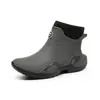Botas de lluvia cálidas para pareja de tubo corto que combinan con todo para damas, para las cuatro estaciones, botas de lluvia antideslizantes para pesca, trabajo, comida para llevar, zapatos impermeables