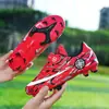 Zapatos de fútbol con velcro para uñas rotas de niños de primavera y otoño, para entrenamiento de uñas largas de niños, zapatos de competición de uñas cortas para niñas