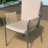 Silla de ratán para ocio al aire libre, patio de villa, terraza exterior, silla de ratán para una persona, balcón, silla de comedor de aleación de aluminio, silla con respaldo