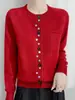 Elegante cárdigan de punto abotonado de colores para mujer, abrigo corto, grueso, elegante prenda de abrigo nueva para otoño e invierno 2026