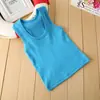Colete de Algodão Sem Manga para Bebê e Crianças Camiseta Regata de Algodão para Meninas Colete de Algodão Cor Sólida Camisa Básica Cor Doce Geração