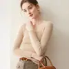 Suéter de Cachemira Otoño Nuevo Estilo Simple Cuello Cuadrado Francés Manga Larga Ajustado Delgado Favorecedor Temperamento Suéter Base de Punto para Mujer