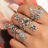 AliExpress Europa y Estados Unidos comercio exterior nuevo retro tridimensional flor hojas juego de 4 anillos combinados nuevo al por mayor