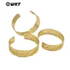 WT-B684 Pulsera Abierta Tallada Personalizada Clásica con Diseño Hueco de Espiga de Trigo Color Liso Versátil Joyería Neutra