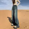 Pantalones vaqueros rectos de tubo para mujer, holgados, de primavera, otoño e invierno 2024, nuevos, de cintura alta, adelgazantes, de pierna ancha y pequeña.