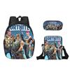 Nuevo Conjunto de Mochila Cubo Salvaje Combinación Dibujos Animados Poliéster Capa Única Estuche para Bolígrafos Bolso de Hombro Mochila Fabricante Venta al por Mayor Caliente