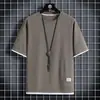 Waffle Verão Casual Roupa Esportiva Conjunto Solto Camiseta de Manga Curta Masculina Verão Estilo Coreano Tendência Conjunto de Duas Peças