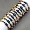 Pulsera con Cuentas de Piedra Natural Zodiacal de Amazon Transfronteriza Doce Signos del Zodiaco Ojo de Tigre Piedra con Imagen Pulsera Venta al por Mayor