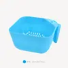 Cesta de drenaje cuadrada de plástico con asa, se puede colgar, cesta para lavar verduras de cocina, cesta para frutas y verduras, venta al por mayor OEM