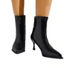 Botas Femininas Elegantes Casuais de Salto Alto, Botas de Couro Bico Fino, Sapatos Femininos para Exportação - Nova Moda Outono/Inverno 2026