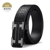 Cinto Masculino B-Shaped Padrão Crocodilo Denteado Interno Fivela Automática Cinto Pu Masculino Simples Negócios Fabricante Lote