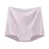 Pantaletas de cintura media-alta, corte plano, diseño anti-exposición, ropa interior para mujer, adecuadas para mujeres de talla grande, muy elásticas, sin costuras, control de abdomen, transpirables y cómodas, tipo bóxer de cuatro esquinas