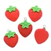 Acessórios de Joias de Resina de Frutas Morango DIY Pulseira Chaveiro Brincos Pingente Pingente Pingente W349