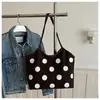 Bolsa Casual Tipo Balde para o Dia a Dia, Bolsa Tote de Ombro Estilo Retrô, Bolsa Grande de Bolinhas, Estilo Preguiçoso Novo Modelo 2026