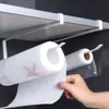 Portarrollos de Papel de Cocina Grande, Estante para Rollos sin Taladro para Gabinete, Estante de Almacenamiento para Papel de Cocina, Film Transparente y Paños de Limpieza