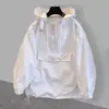 Chamarra con capucha de moda 2026 para hombres y mujeres, ligera, corte holgado, estilo workwear, con diseño único, rompevientos