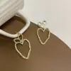 Nuevos Pendientes de Aguja de Plata S925 Corazón Irregular con Clip para Oreja Estilo Ins Versátil Nicho Pendientes 379X