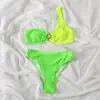 Qiaojiayuan Bikini de Bloques de Color Europeos y Americanos en Stock Bikini de Venta Caliente Traje de Baño de Concha Sexy de Dos Piezas para Mujer Ajustado