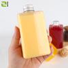 Garrafa Slimming de Frutas e Vegetais 350ml Garrafa de Suco Pet Garrafa Plástica Quadrada Garrafa de Chá com Leite com Tampa Garrafa de Bebida Líquido