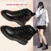 2026 Novas Botas Femininas Outono e Inverno Salto Grosso Couro Genuíno Forradas com Lã Botas de Cano Curto Estilo Britânico Salto Escondido Botas Martin Botas Curtas Femininas 7cm