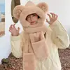 Gorro de Peluche, Bufanda, Guantes, Gorro con Forro de Felpa, Conjunto de Tres Piezas Engrosado, Orejas de Mickey, Calentador de Cuello, Todo en Uno, Lindo