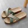 Pantuflas de Lino Paja Hogareñas de Suela Gruesa para Hombre y Mujer de Verano para el Hogar Interior Antideslizantes Pies sin Mal Olor Venta al por Mayor