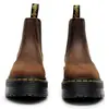 Botines Chelsea Marrón Crazy Horse de Primera Capa 2976 para Mujer, Botas de Motocicleta de Suela Gruesa, Botines Cortos de Piel Genuina, Zapatos Slip-On con Suela de Plataforma