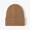 Gorro de Tricô Fio Cardado Outono e Inverno para Homens, Engrossado com Aba Dobrável, Quente e à Prova de Vento, Sem Aba, Topo Arredondado, Gorro Versátil Casual para Exterior