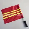 Bandeira de árbitro para treino de partida de futebol, bandeira de sinalização para dia de esporte escolar, bandeira de árbitro de atletismo listrada em vermelho e amarelo