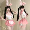 Lencería JK Sexy Puro Deseo Falda Plisada Ultracorta Uniforme de Conejita Estudiante Fácil de Quitar Conjunto de Dos Piezas Fácil de Quitar 4132