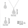 Conjunto de Brincos e Colar de Cobre Pérola Brilhante, Design Gota d'Água, Não Desbota, Joias de Luxo Leve de Alta Qualidade para Mulheres, Atacado Transfronteiriço