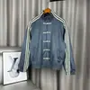 Traje Tang Estilo Chino para Hombre de Primavera y Otoño, Chaqueta con Botones Estilo Nacional, Chaqueta Unisex con Cuello Alto, Cárdigan Deportivo de Tres Rayas