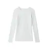 Camiseta de Manga Larga Casual Versátil Heyhenry Hombro Regular Primavera y Otoño para Mujer, Corte Ajustado, Favorecedora Camiseta Básica Estilo Coreano