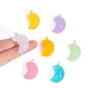 Accesorios para Joyería DIY Colgante de Luna 3D de Color Gelatina Collar Llavero Encanto Decorativa Venta Caliente Transfronteriza