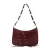 Outono 2026 Nova Bolsa de Cor Sólida Moda Casual Versátil Feminina de Ombro para o Dia a Dia Tendência Chique Simples Bolsa de Ombro