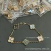 Pulsera de Trébol de Cinco Hojas para Mujer, Chapado en Oro Rosa de 18 Quilates, Joyería de Alta Gama, Diseño a Juego CNC, No se Desvanece, Lujo Ligero