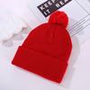 Gorro com Pom-Pom, Circunferência da Cabeça Grande, Gorro de Tricô Acrílico Cor Sólida, Gorro de Tricô Estilo Europeu e Americano, Gorro de Tricô Liso com Pom-Pom