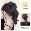 Peruca de Rabo de Cavalo Alto com Laço de Bolinhas e Presilha, Cabelo Longo Cacheado Ondulado Grande, Acessório de Cabelo Realista de Trança Longa, Rabo de Cavalo Trançado Falso