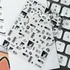 Estilo Fujian Manga de terror japonés estilo Junji Ito estilo ins Calcomanías de arte para uñas de dibujos animados negros simples Decoración DIY