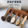 Cepillo Redondo Pequeño para Zapatos de Crin de Caballo Cepillo para Engrasar Zapatos de Crin Cerdas Suaves No Dañan los Zapatos Limpieza Eliminación de Polvo Mantenimiento Cepillo para Zapatos de Cuero En Stock