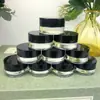 Pote de Creme com Tampa Preta Transparente em Estoque, Frasco de Vidro Dispenser para Creme para Olhos, Pote de Creme para Amostra Cosmética, Frasco de Vidro Espessado