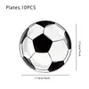 Platos, Vasos, Servilletas de Papel de Fútbol Blancos Pequeños, Vajilla Desechable, Manteles, Banderas, Banderines, Decoraciones de la Copa Mundial de Fútbol