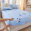 Lençóis de Cama Ajustados Estampados de Algodão Peça Única Lençóis de Cama para Dormitório de Estudante Cobertura de Cama Protetor de Colchão Conjunto de Três Peças Universal para Todas as Estações