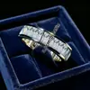 Anillo Yanbai Cuadrado de Circonita Exquisita Ultra Brillante Popular Europeo y Americano, Anillo de Lujo Ligero de Gama Alta Único con Diamantes Completos de Nicho