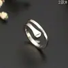 Joyería al por mayor de Plata de Ley s925 Anillo Simple Popular para Mujer Dedo Índice Diseño Retro Sentido Letra Anillo Abierto