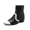 Botas Martin caña corta punta fina para mujer 40 nuevas botas europeas y americanas costura gruesa 48 comercio exterior botas romanas talla grande tacón