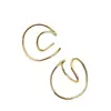 Nuevos Pendientes Geométricos para Oreja de Otoño e Invierno Sin Perforación Clip Coclear Estilo Frío Simple Pendientes Versátiles para Mujer