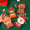 Caixa de Presente de Natal Desenho Animado Caixa de Embalagem de Presente de Natal para Estudante Sacola Tote com Janela de Lembrança do Papai Noel