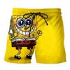 2024 Venta Caliente Transfronteriza Serie de Pantalones Cortos de Playa Bob Esponja Casual Estampado Digital 3D Paida Estrella Pantalones Cortos Casuales para Hombre