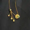 Colar Saco da Sorte Banhado a Ouro Que Não Desbota Facilmente, Liga de Cobre Elegante e Luxuosa em Estilo Corte, Venda Direta de Fabricante de Acessórios de Yiwu